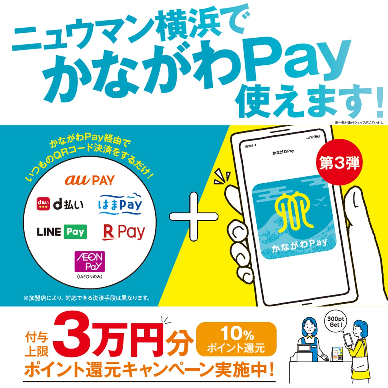 【ポイント付与終了】最大3万円分ポイント還元キャンペーン「かながわPay第3弾」スタート！