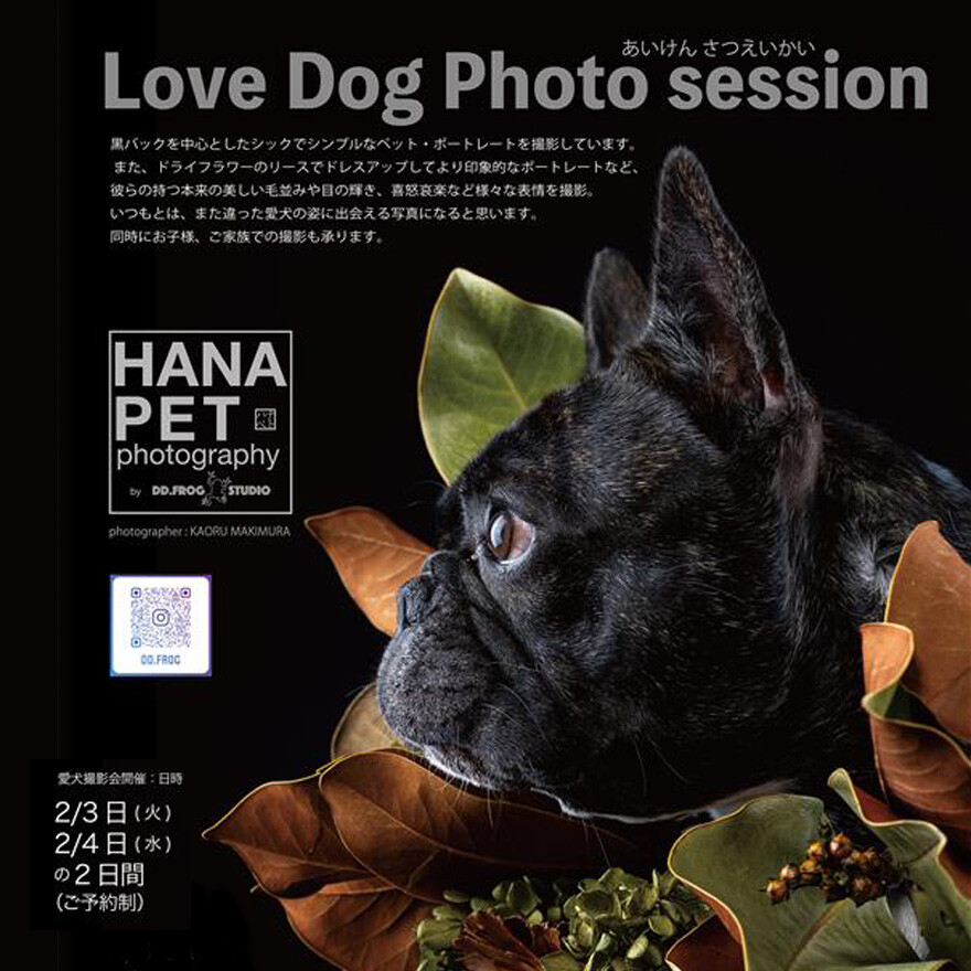 ペットのアート写真撮影会「Love Dog Photo session 」開催